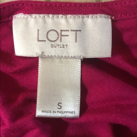 Loft Outlet Magenta Bar Back Top S - Picture 2 of 4